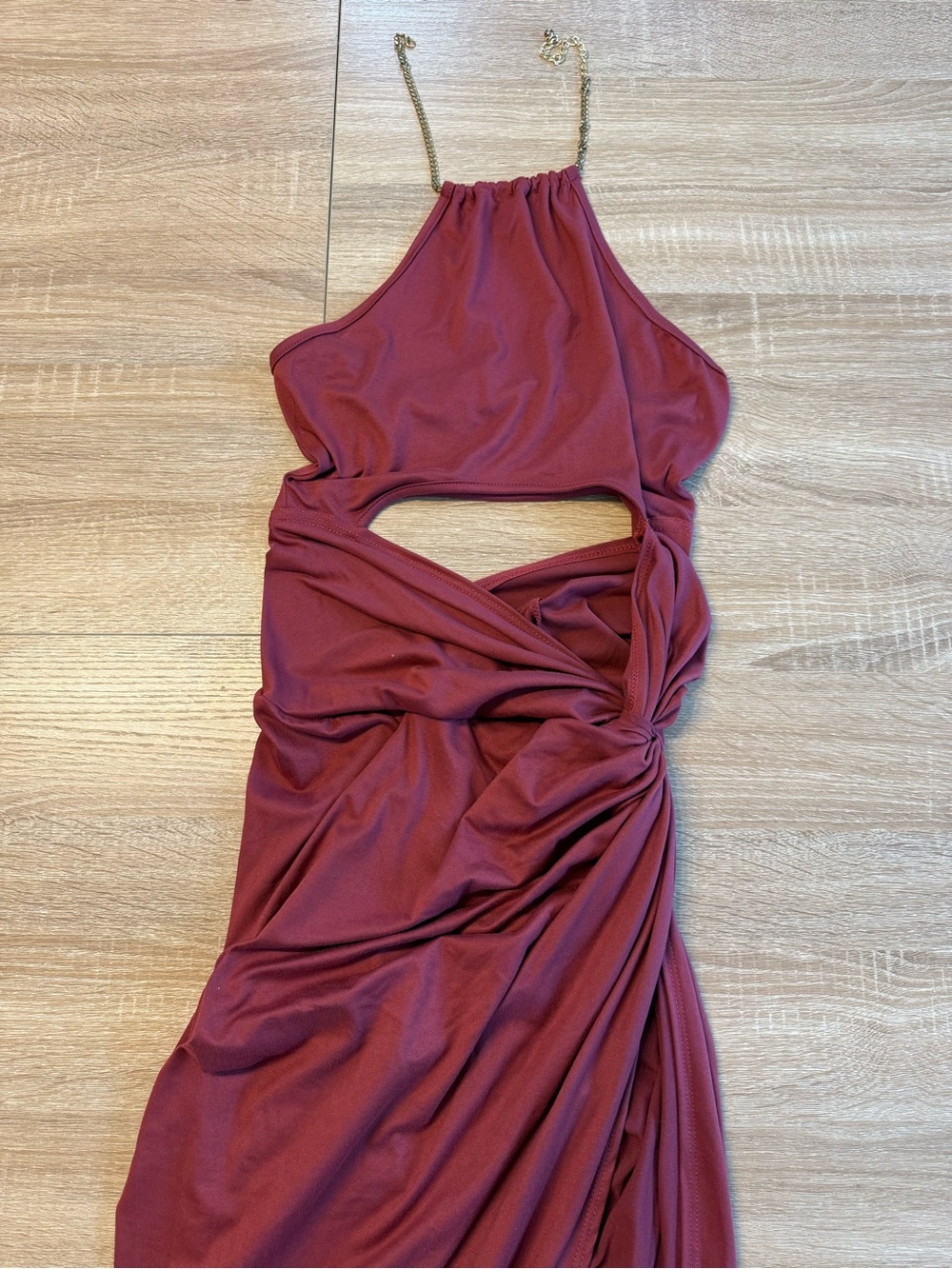Fashion Nova | Laguna Beach Halter Maxi Dress - Marsala - Picture 8 of 9